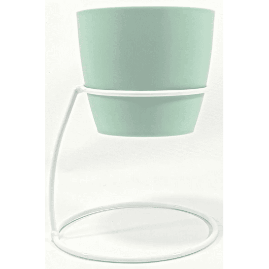 Soporte de Mesa Para Plantas más Maceta Bahía 9cm Diámetro Blanco 10