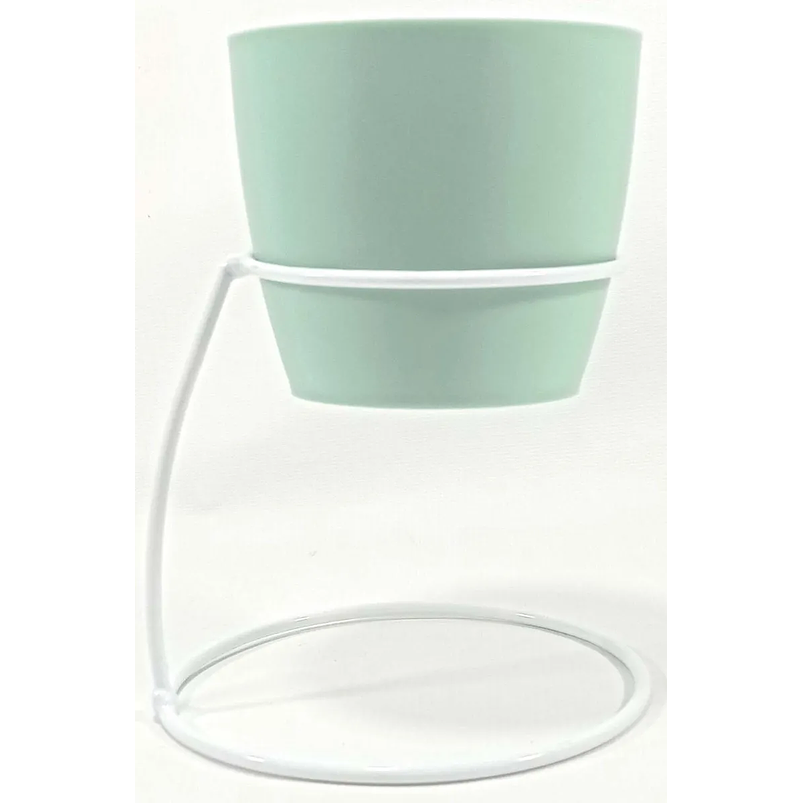 Soporte de Mesa Para Plantas más Maceta Bahía 9cm Diámetro Blanco 10