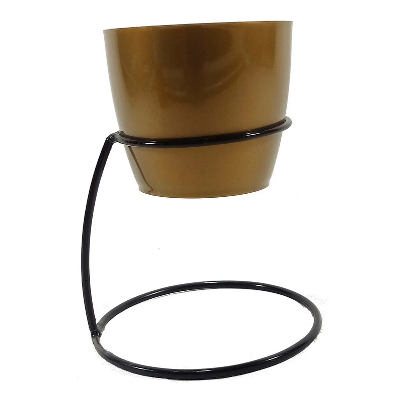 Soporte de Mesa Para Plantas más Maceta Bahía 9cm Diámetro Negro 4