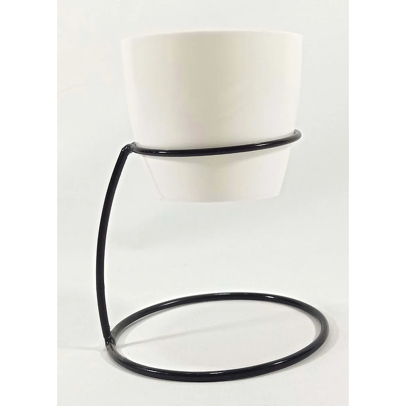 Soporte de Mesa Para Plantas más Maceta Bahía 9cm Diámetro Negro 6