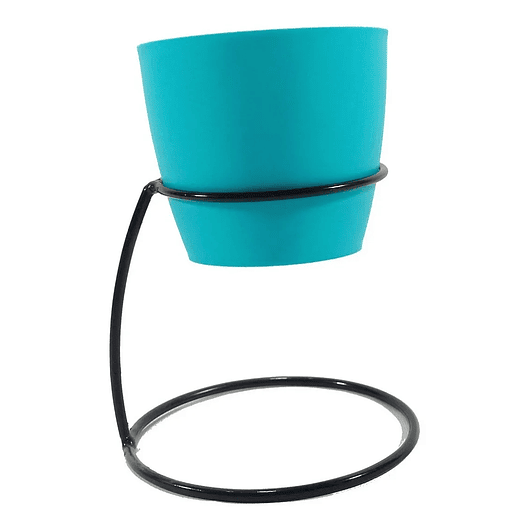 Soporte de Mesa Para Plantas más Maceta Bahía 9cm Diámetro Negro 9