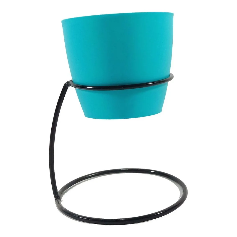 Soporte de Mesa Para Plantas más Maceta Bahía 9cm Diámetro Negro 9
