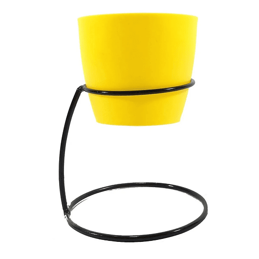 Soporte de Mesa Para Plantas más Maceta Bahía 9cm Diámetro Negro 10