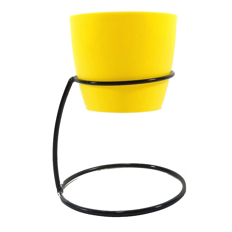 Soporte de Mesa Para Plantas más Maceta Bahía 9cm Diámetro Negro 10