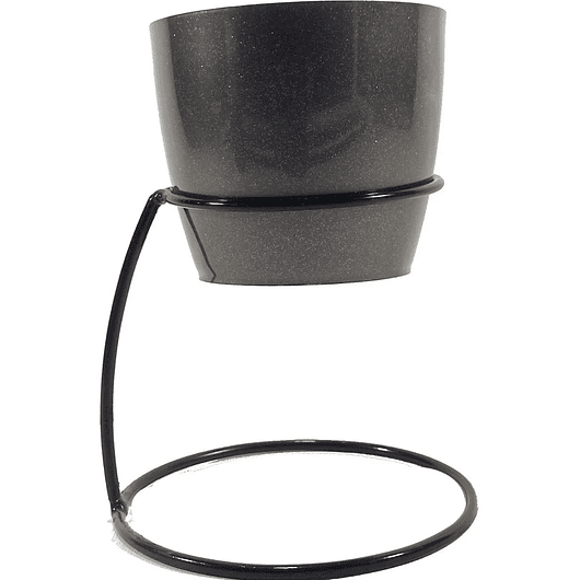 Soporte de Mesa Para Plantas más Maceta Bahía 9cm Diámetro Negro 17