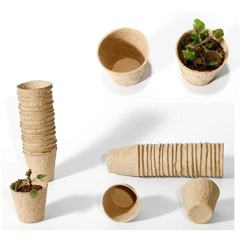 Kit Siembra Macetas Biodegradable x100 Más 20 Etiquetas Más 3 Herramientas 2