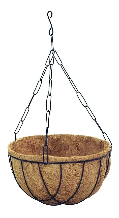 Canasta Colgante Balón Para Plantas Más Nido De Coco 32cm Diámetro