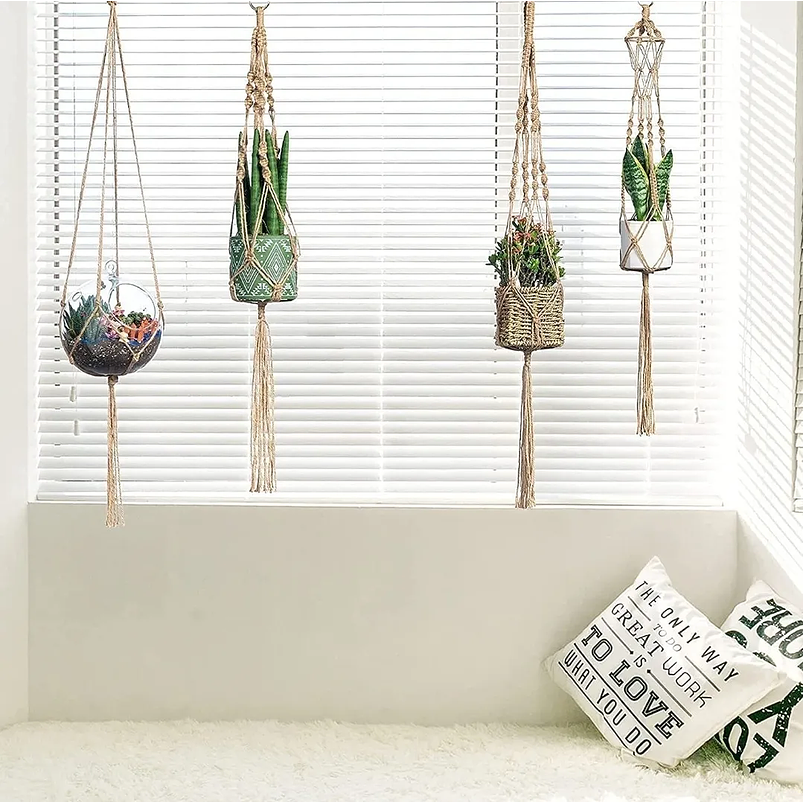 Juego De Colgadores De Plantas - Macetas x5 Unidades En 100% Yute 7