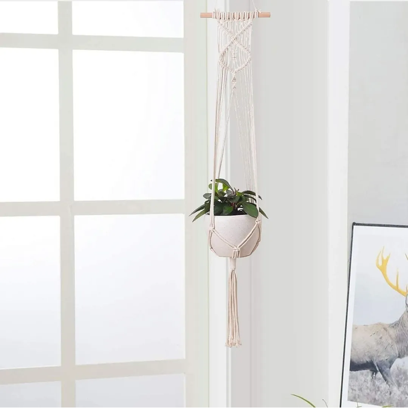 Macramé x01 Unidades Para Macetas - Colgar 100% Algodón 3