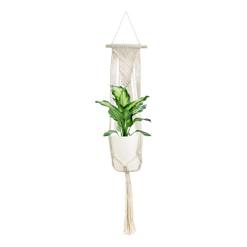 Macramé x01 Unidad Para Macetas Plantas 100% Algodón 1,09mt Largo 1