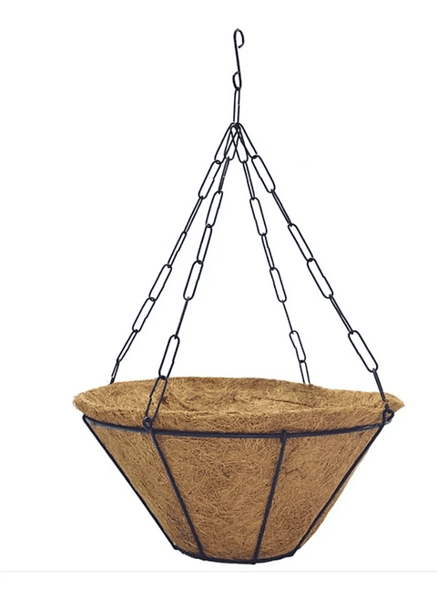 Canasta Cónica de Colgar para Plantas más Nido de Coco x35cm Díametro