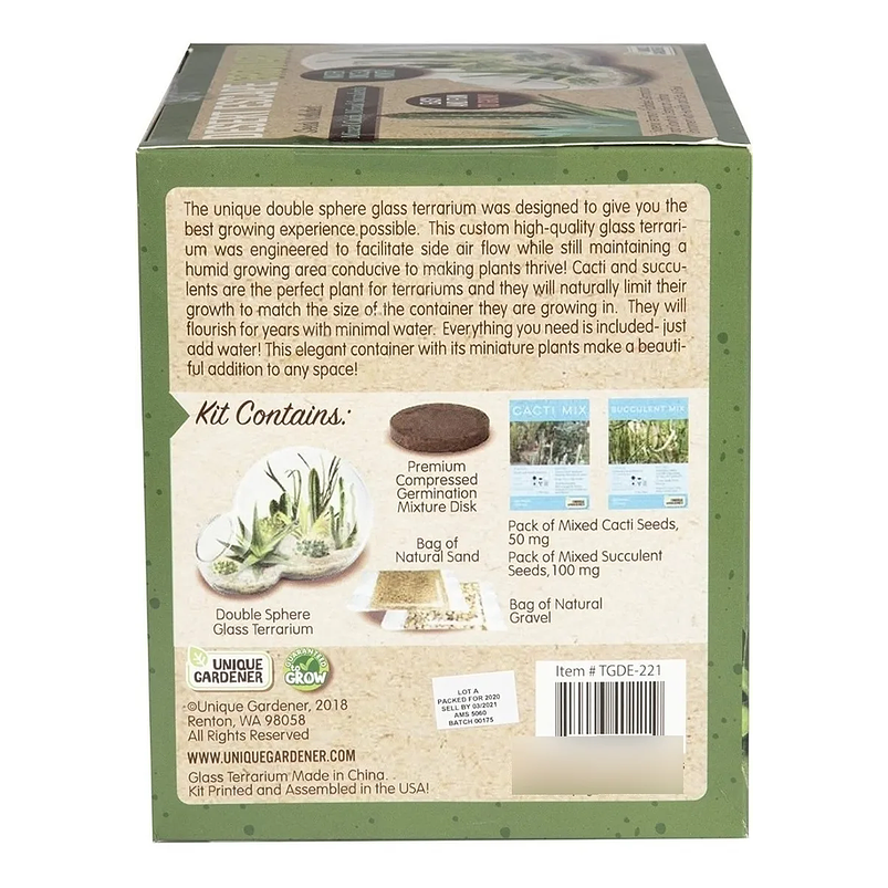 Terrario De Cristal Diseño Doble Esfera 2