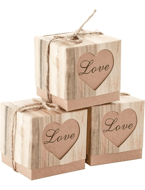 Caja Recuerdo Fiesta Love 5cm Cuadrada Paquete x45 Unidades