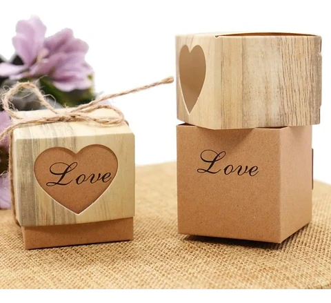 Caja Recuerdo Fiesta Love 5cm Cuadrada Paquete x45 Unidades