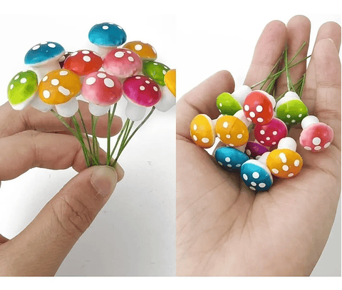 Minihongos Decorativo Terrarios Jardín Bonsái x240 Piezas Surtidos