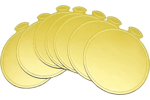 Tableros Base Papel Para Torta Dorado 8cm Diámetro x45 Unidades