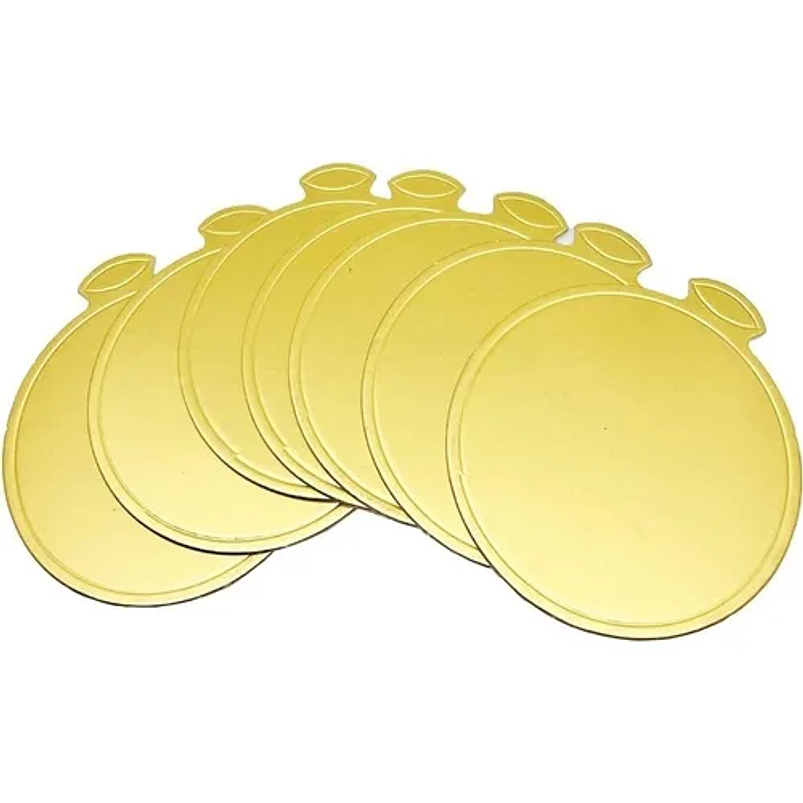 Tableros Base Papel Para Torta Dorado 8cm Diámetro x45 Unidades 1