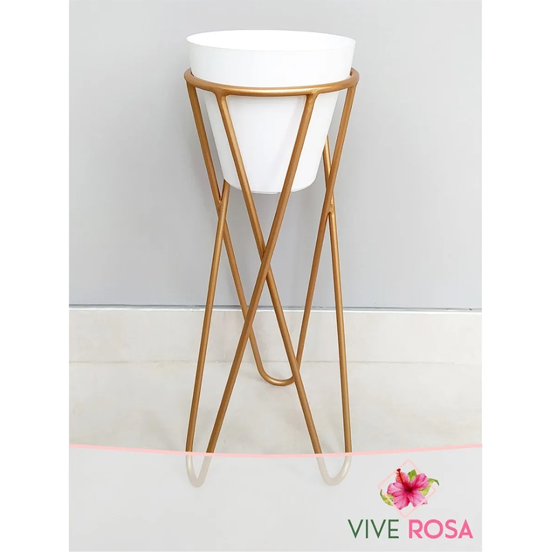 Portamateras Plantas Dorado Mate o Negro Triangular Mediano 2