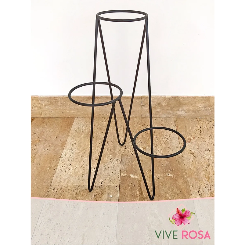 Portamateras Plantas 3 Puestos Dorado Mate o Negro Triangulo 3