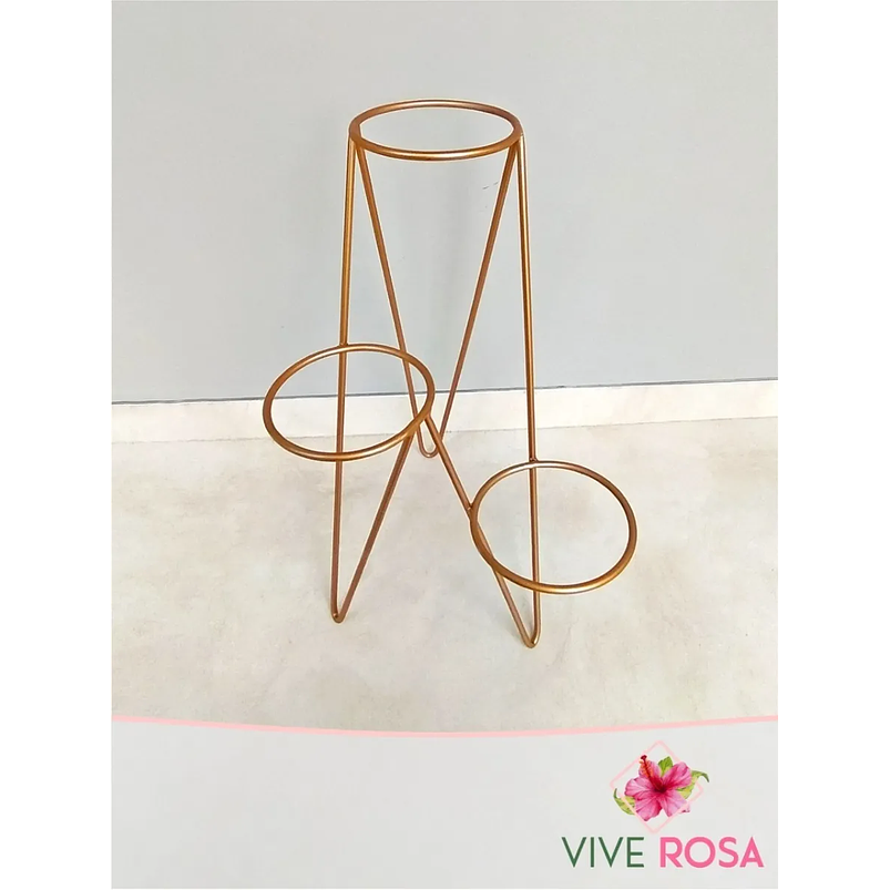 Portamateras Plantas 3 Puestos Dorado Mate o Negro Triangulo 1