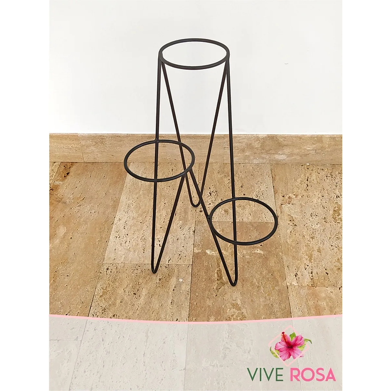 Portamateras Plantas 3 Puestos Dorado Mate o Negro Triangulo 5