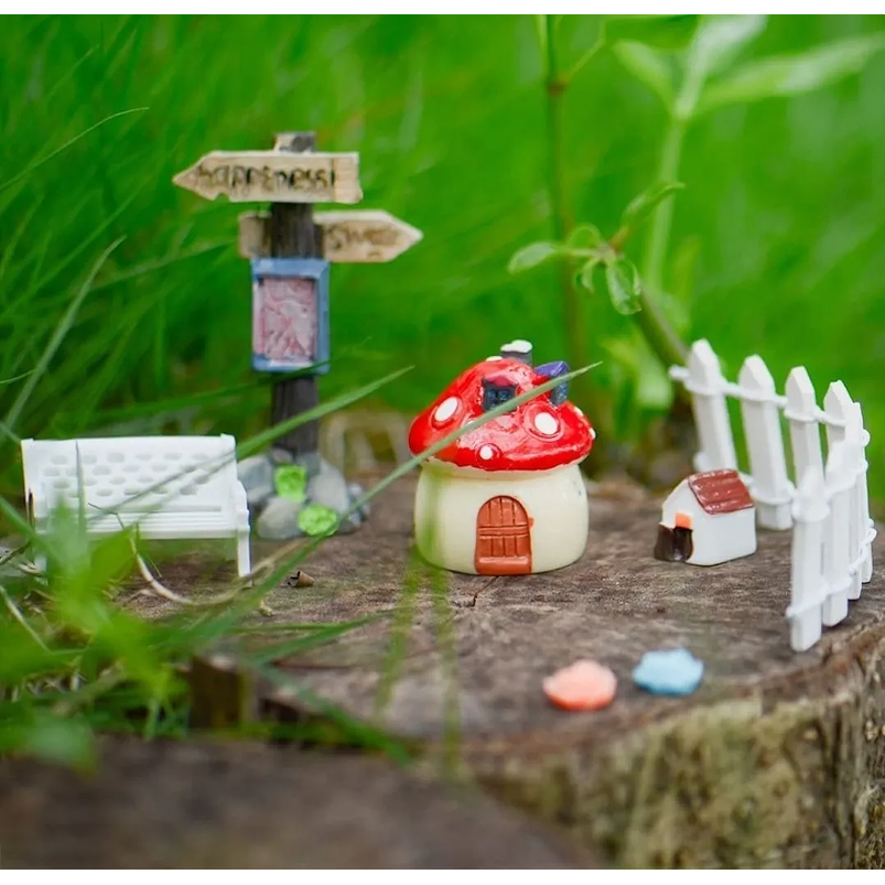 Mini Kit Jardín Decorativo Hadas Terrario Suculentas x100 Piezas  3