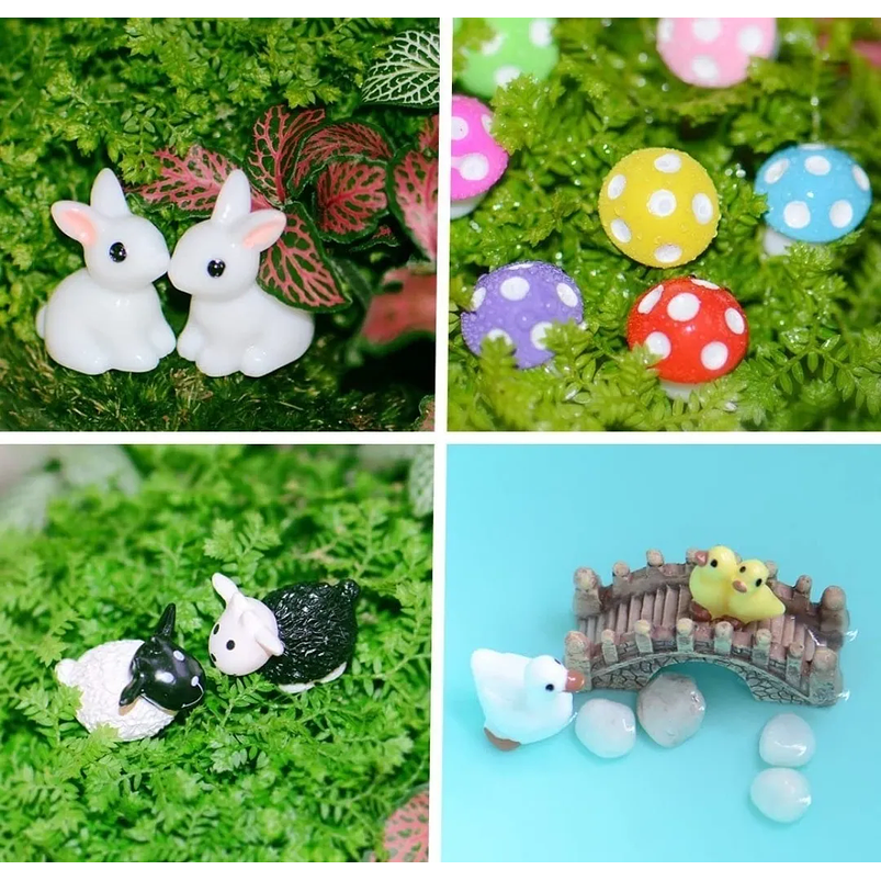 Mini Kit Jardín Decorativo Hadas Terrario Suculentas x100 Piezas  5