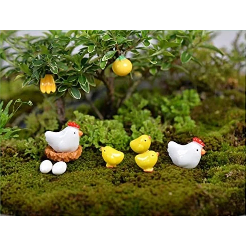 Set Mini Figura Pollitos Decorativas Terrario Jardín x18 Unidades  2