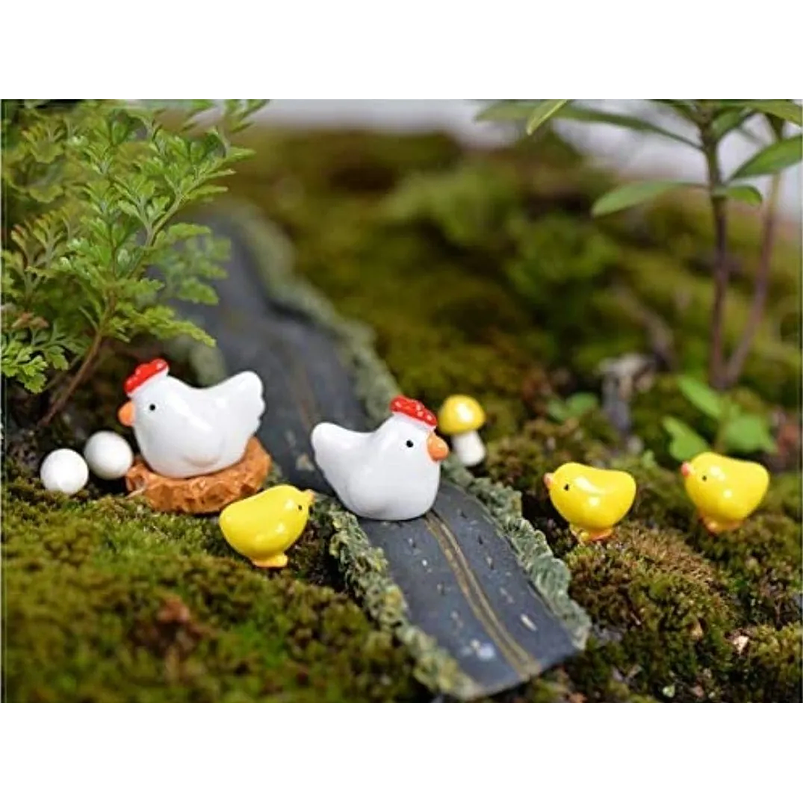Set Mini Figura Pollitos Decorativas Terrario Jardín x18 Unidades  4