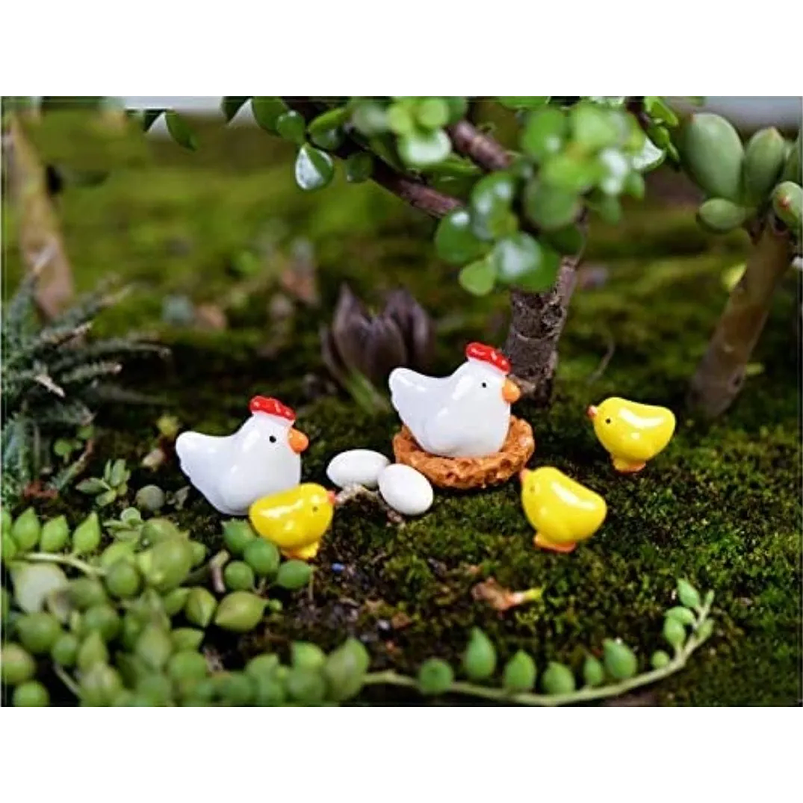 Set Mini Figura Pollitos Decorativas Terrario Jardín x18 Unidades  5