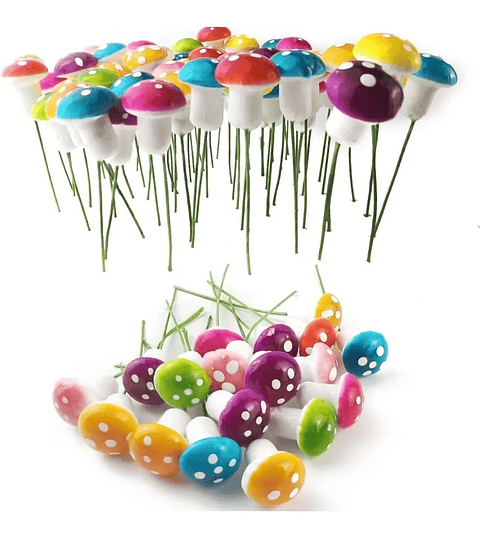 Mini Hongos Decorativo Terrarios Jardín Bonsái x25 Piezas Surtidos