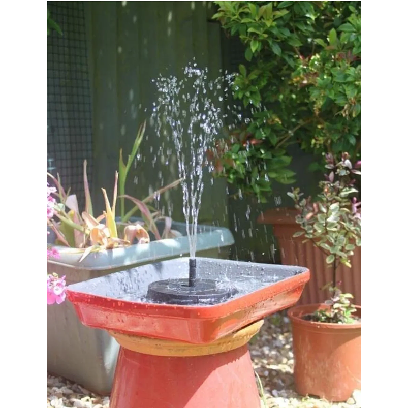 Fuente Luz Solar Led Baño Aves Jardín 4 Boquillas 18cm Diámetro  5