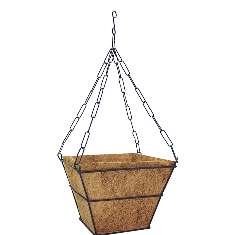 Canasta de Colgar Para Plantas más Nido de Coco Cuadrado 18 Cm 1