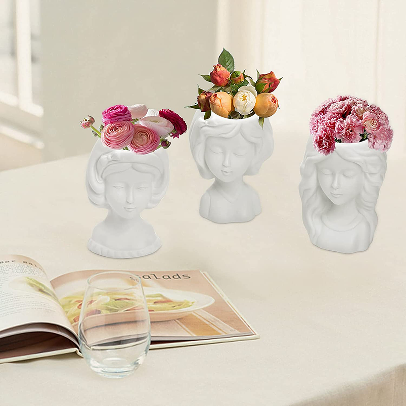 Juego Macetas Cerámica Fina x3 Unidades Cactus y Suculentas 9