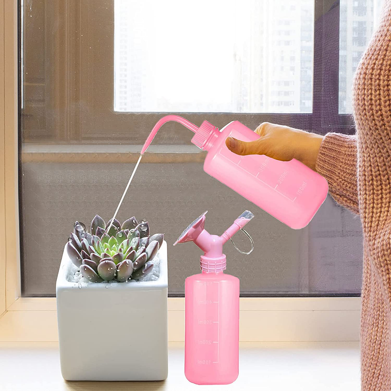 Botella De Riego De Apretar X500ml Plantas más Tapa Regadera 6