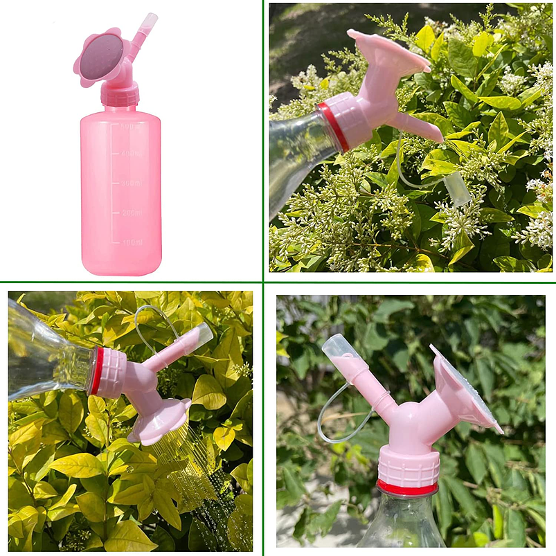 Botella De Riego De Apretar X500ml Plantas más Tapa Regadera 4