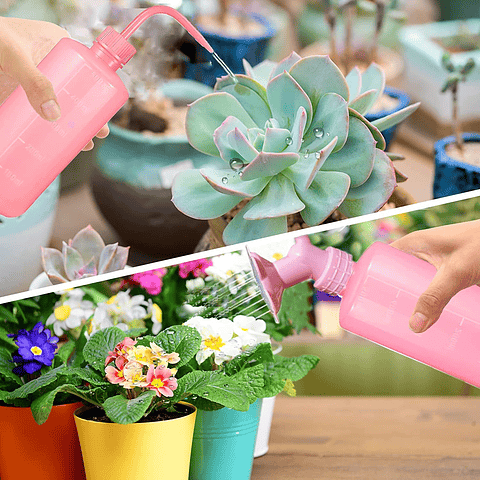 Botella De Riego De Apretar X500ml Plantas más Tapa Regadera