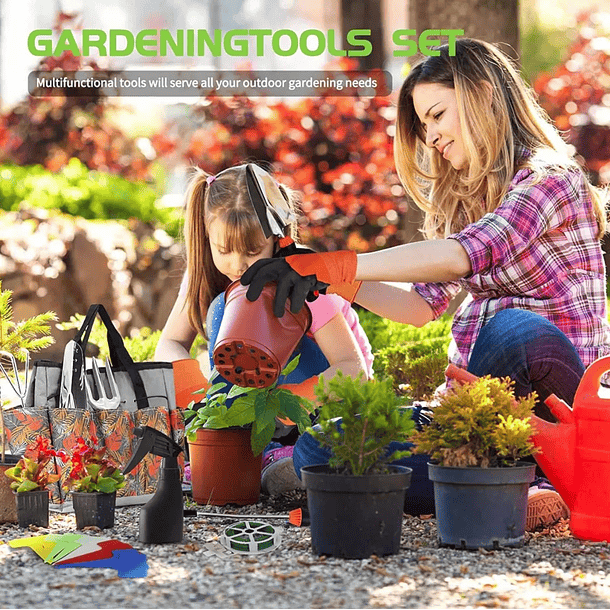 Juego de herramientas de jardín, juego de herramientas de jardinería de  acero inoxidable resistente, con agarre antideslizante, bolsa de