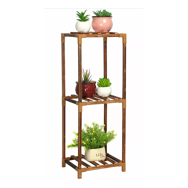 Soporte Macetas en Bambu x3 Niveles 78cm Alto x30cm Ancho 1
