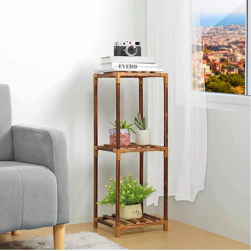 Soporte Macetas en Bambu x3 Niveles 78cm Alto x30cm Ancho 5