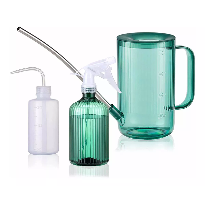 Regadera Plastica Plantas Premium Salida en Acero más Spray x1 litro Mas Botella de Apretar 1