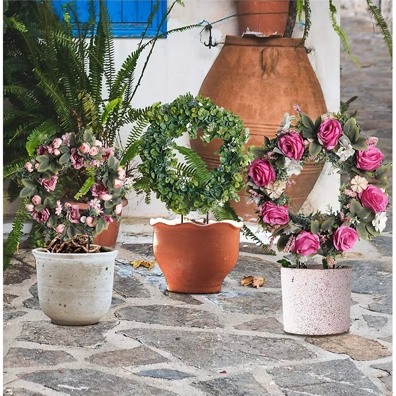 Enrejado de Metal Guía Negro Para Plantas Trepadora Circular 4