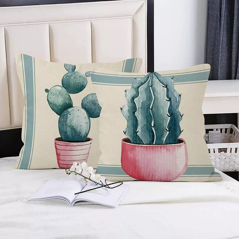 Juego x4 Fundas de Cojines 45cm x 45cm Decorativos Suaves 3