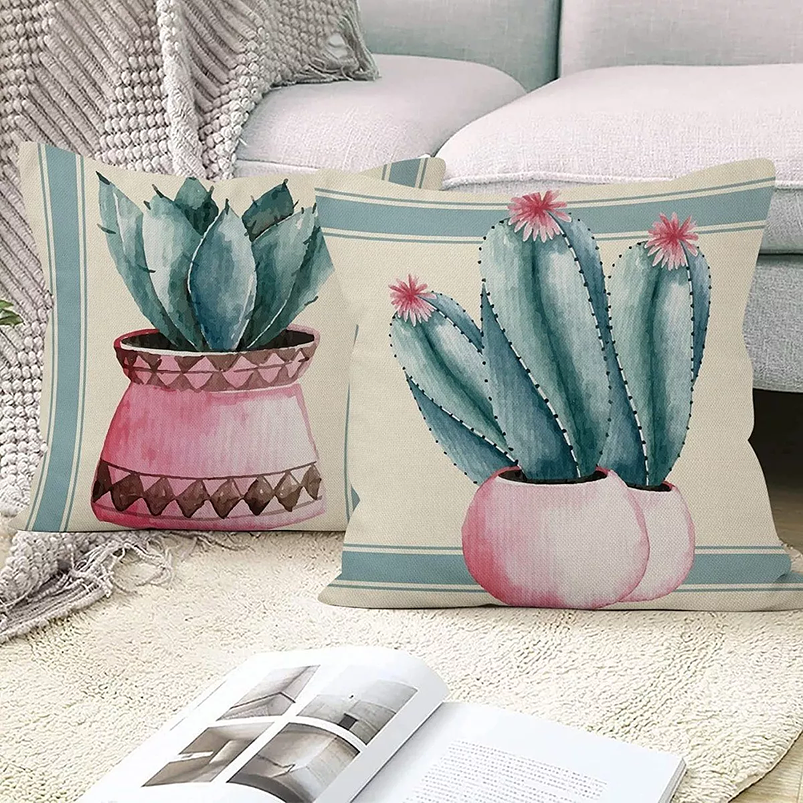 Juego x4 Fundas de Cojines 45cm x 45cm Decorativos Suaves 4