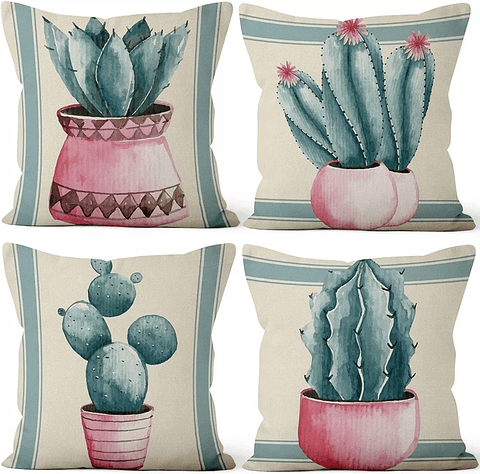 Juego x4 Fundas de Cojines 45cm x 45cm Decorativos Suaves