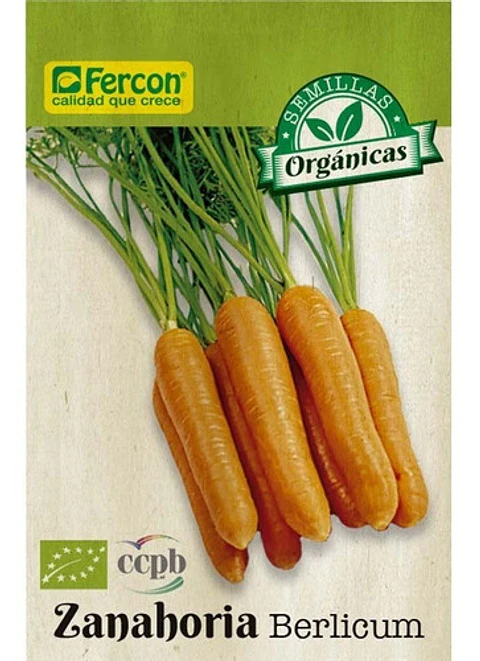 Semillas Orgánicas Siembra Zanahoria Berlicum 99% Pureza
