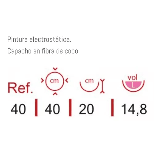 Canasta De Colgar Plantas más nido De Coco x40 Cms Diámetro Mate 2