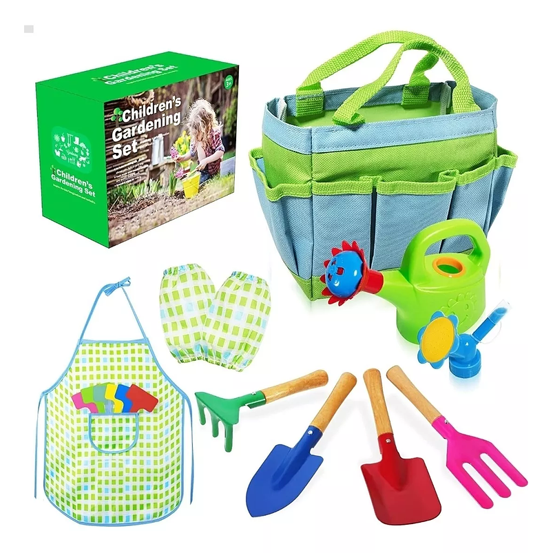 Kit Herramientas Jardinería Para Niños x8 Piezas Real Tools 1