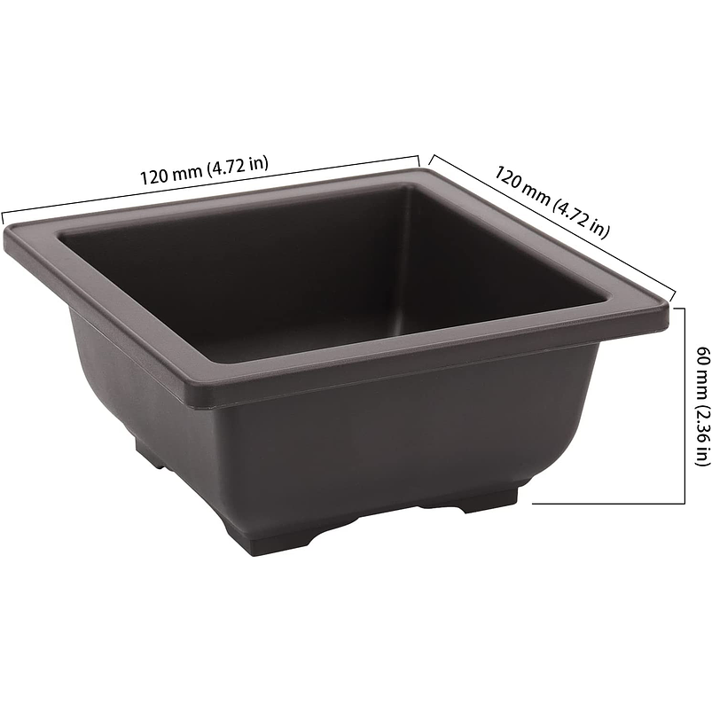 Maceta de Bonsai Plastica Cuadrada 12x12cm Plantas Ornamental 4
