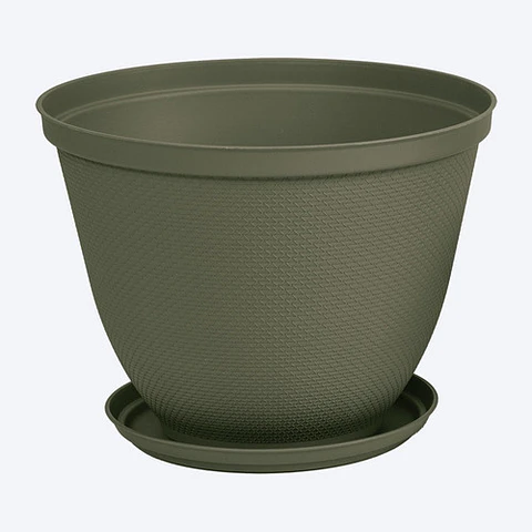 Maceta Plástica de Plantas más plato 30cm Diámetro x23,6cm Alto